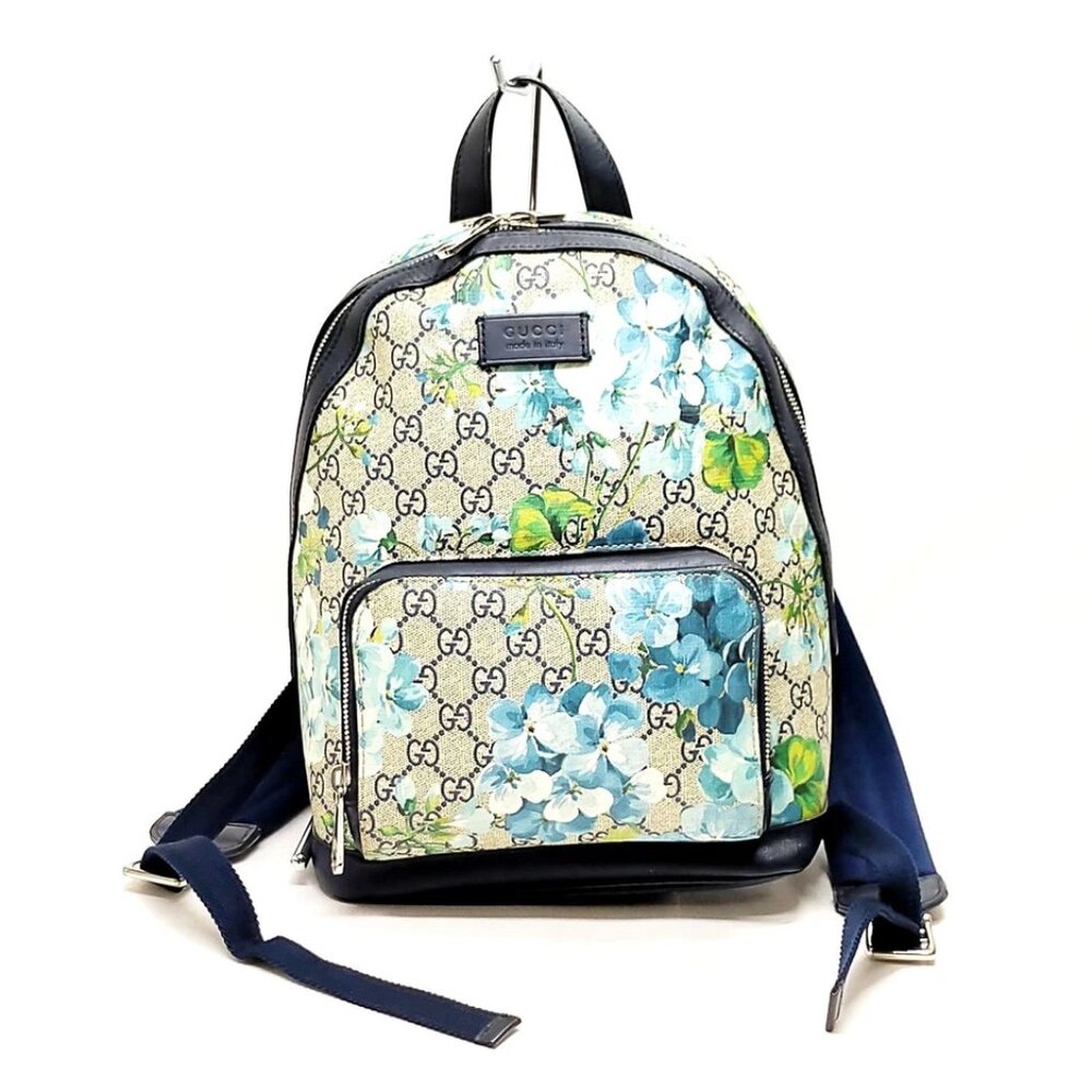 Gucci BackPack Bag Navy Blue PVC 880-061225